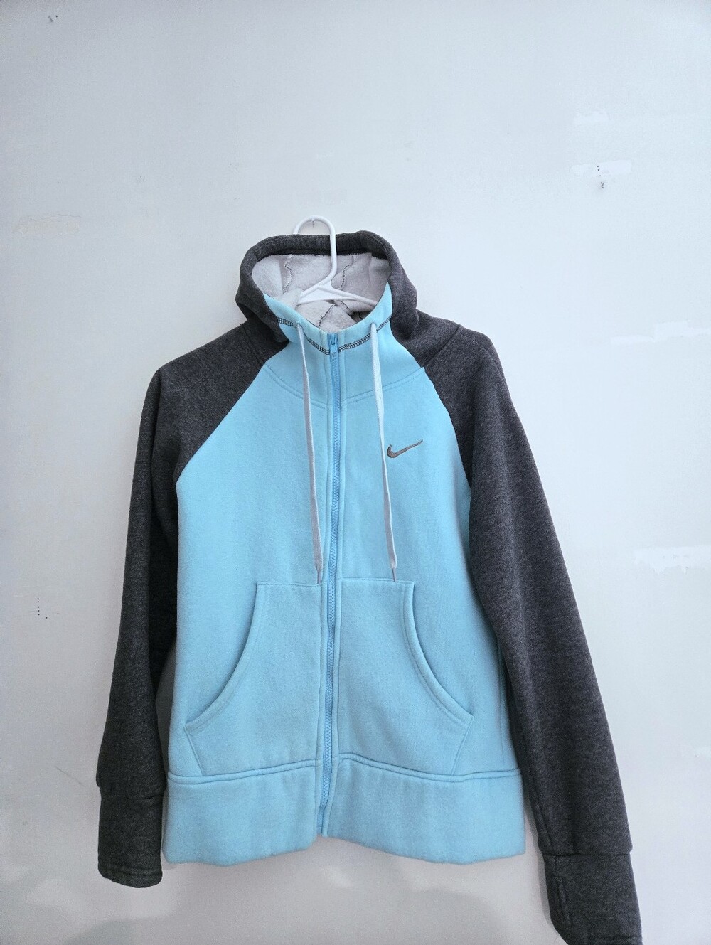 Vintage Nike Teal and Gray Full Zip Hoodie